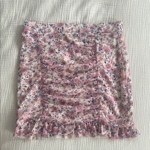 Free People Pink and Purple Floral Mini Skirt